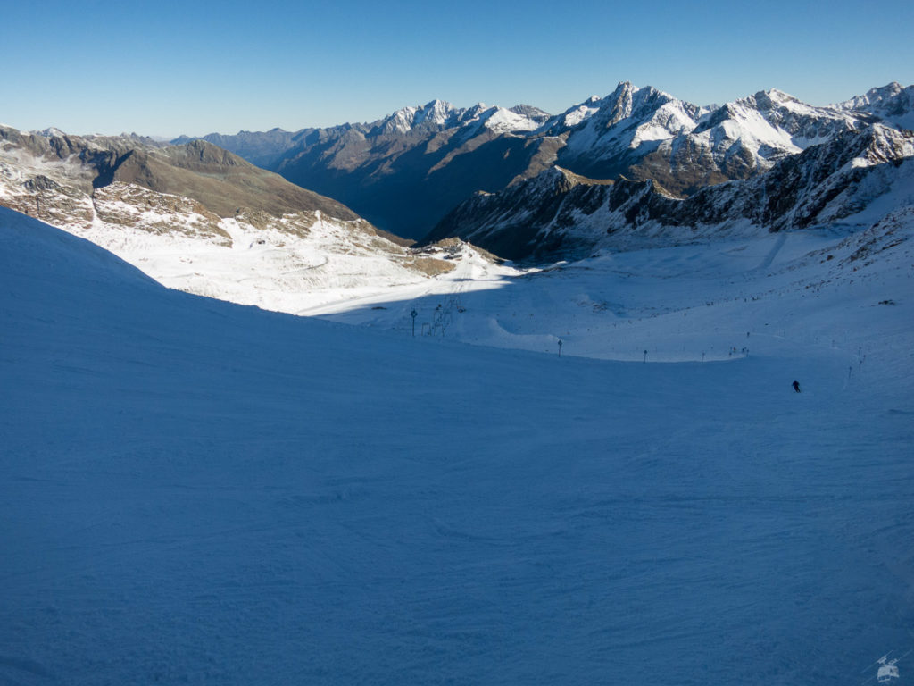 Hauptabfahrt morgens noch im Schatten